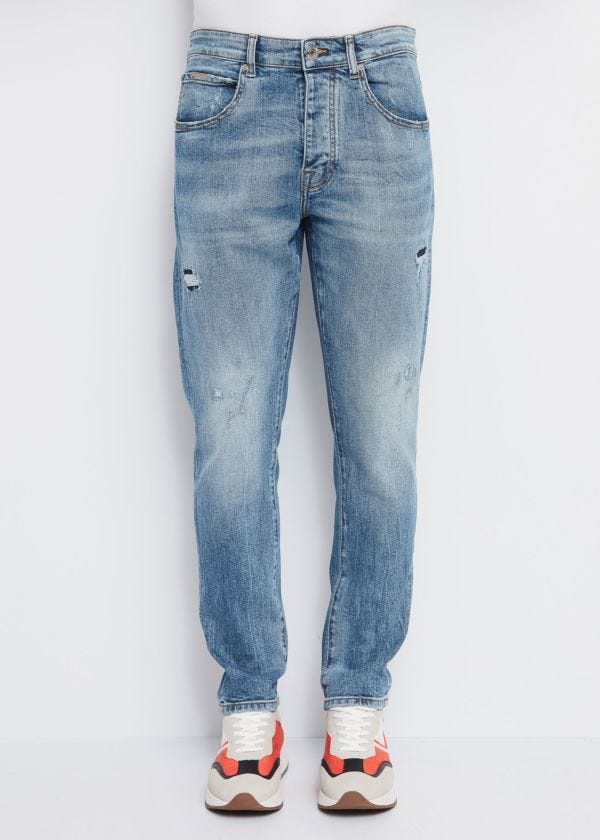 Jeans slim con dettagli destroyed Gaudì Uomo