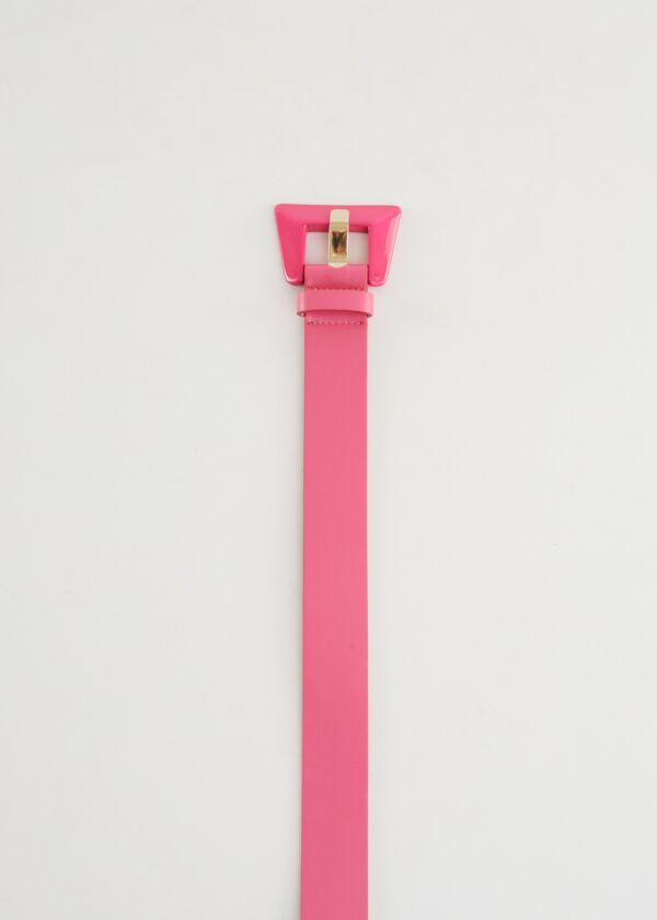 Belt in raffia and coated fabric