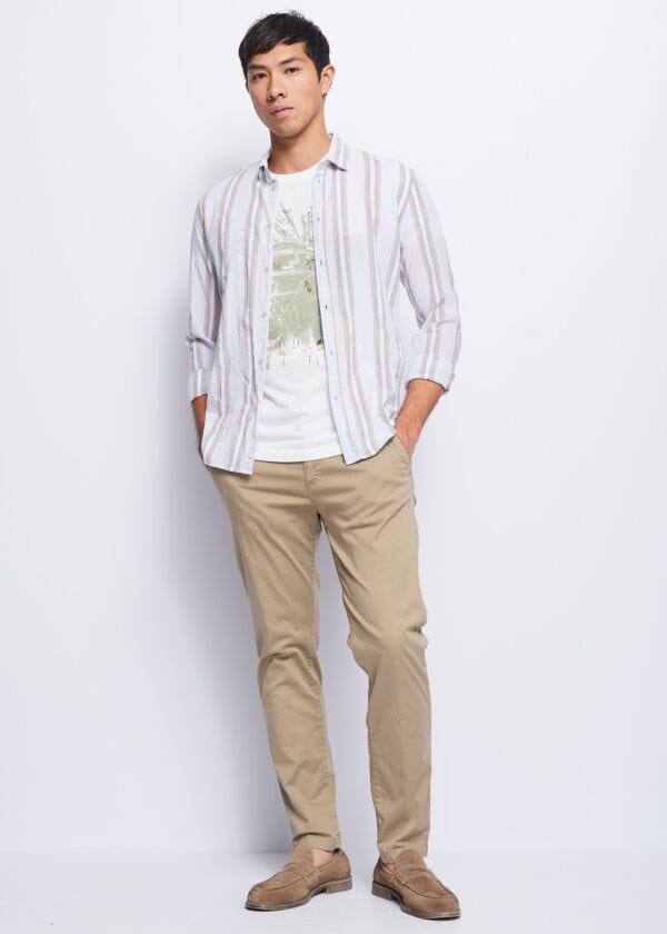 Camicia in cotone seersucker