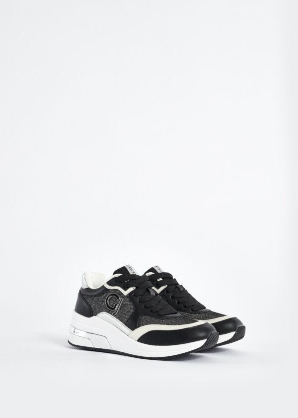 Sneaker running in similpelle con logo