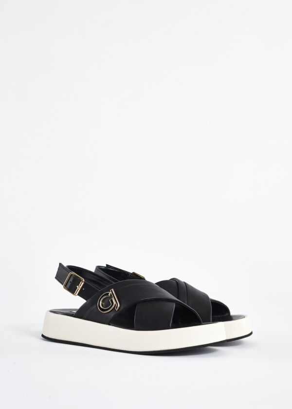 Sandali in similpelle con logo GJ