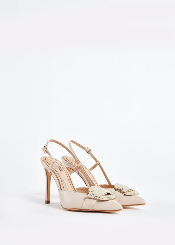 Slingbacks en cuir nappa avec boucle