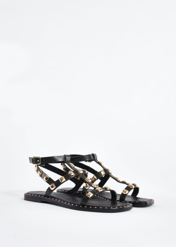 Flat studded sandals