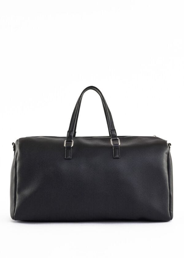 Faux-leather weekender bag