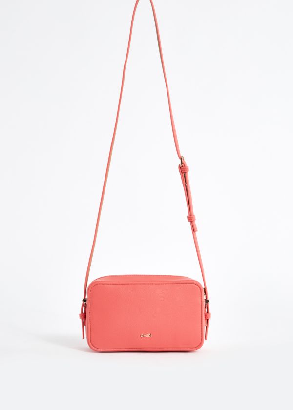 Faux-leather crossbody bag with logo