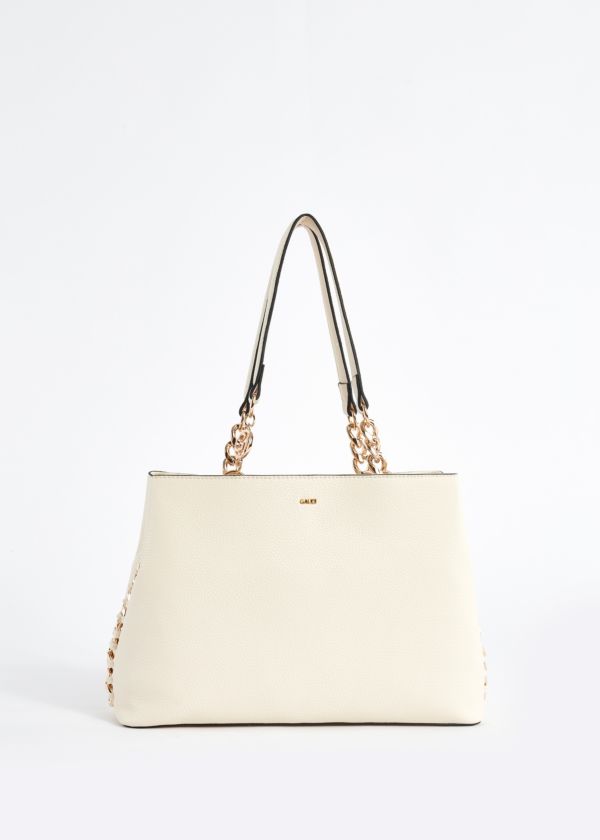 Faux-leather shopper bag with chain Gaudì Fashion
