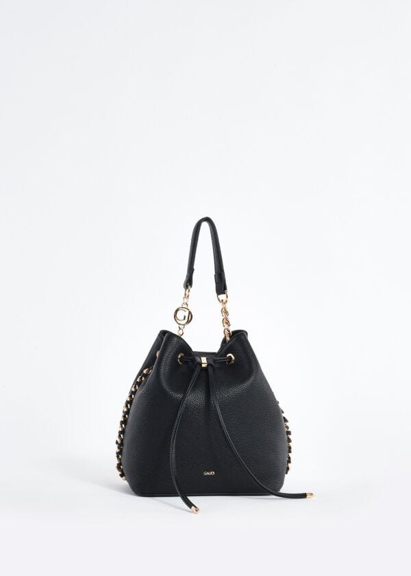 Faux-leather bucket bag with chain Gaudì Fashion