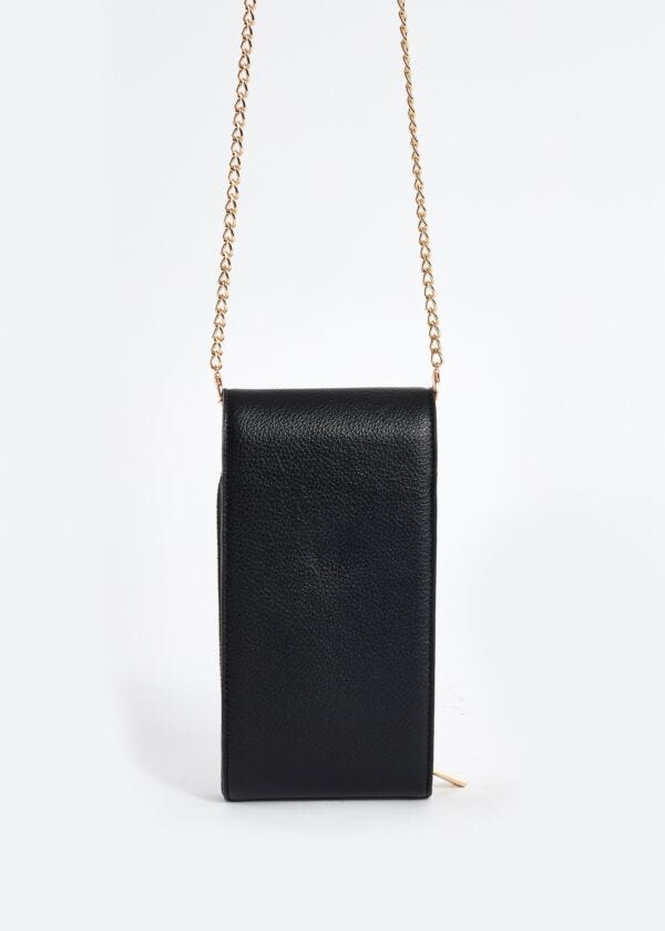 Faux-leather mobile phone holder with logo