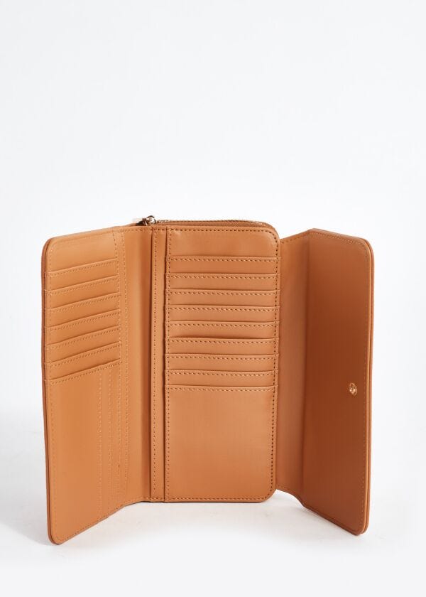 Faux-leather wallet with logo
