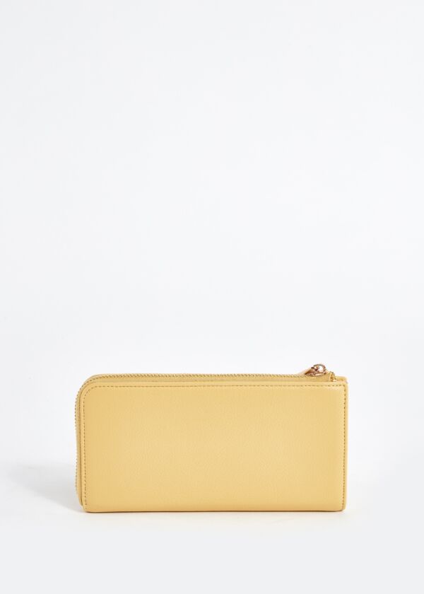 Faux-leather wallet with logo