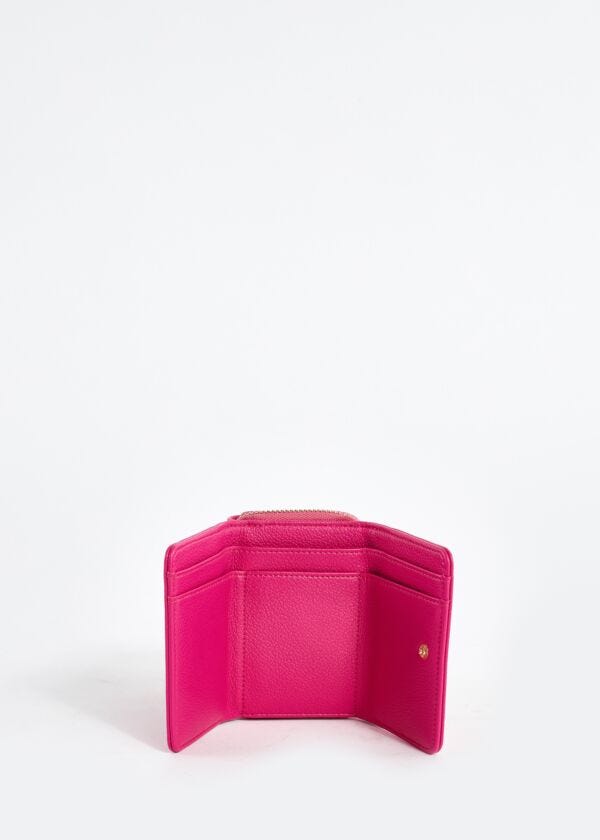 Faux-leather mini wallet with logo