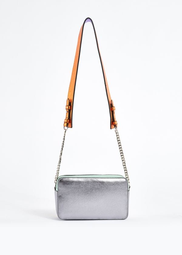 Crossbody bag with laminated pattern