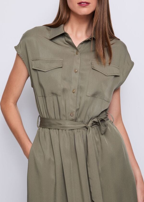 Women's green shirt dress