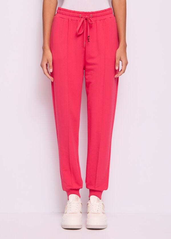 Pantaloni jogging rossi da donna con piega Gaudì Jeans