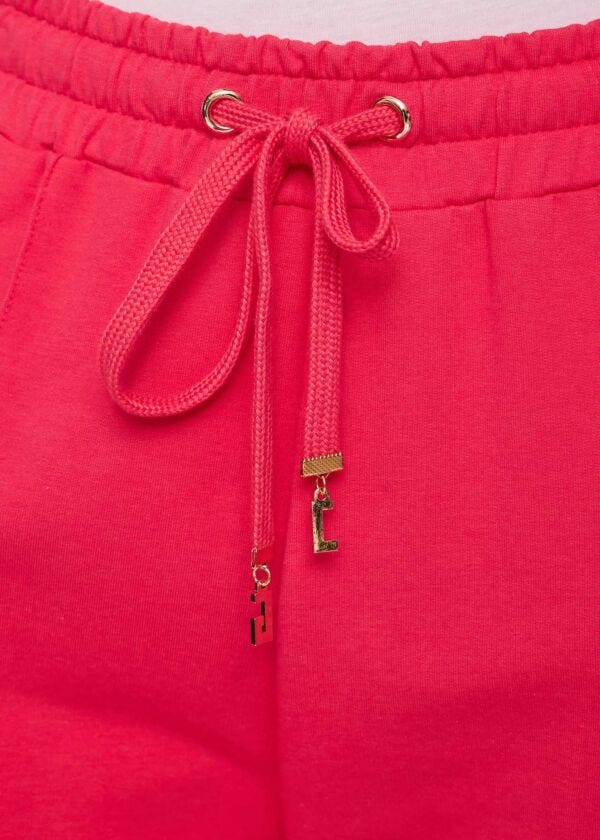 Pantaloni jogging rossi da donna con piega