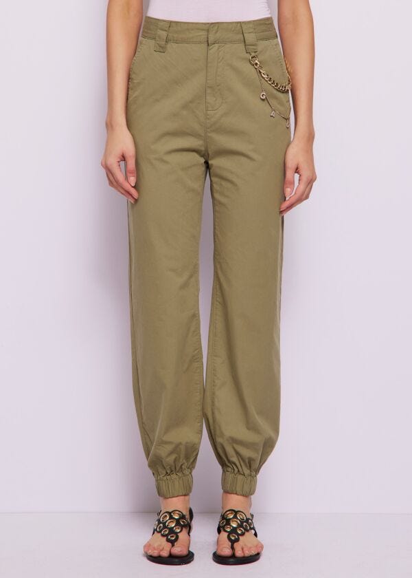 Pantalones de mujer de algodón con cadena Gaudì Jeans