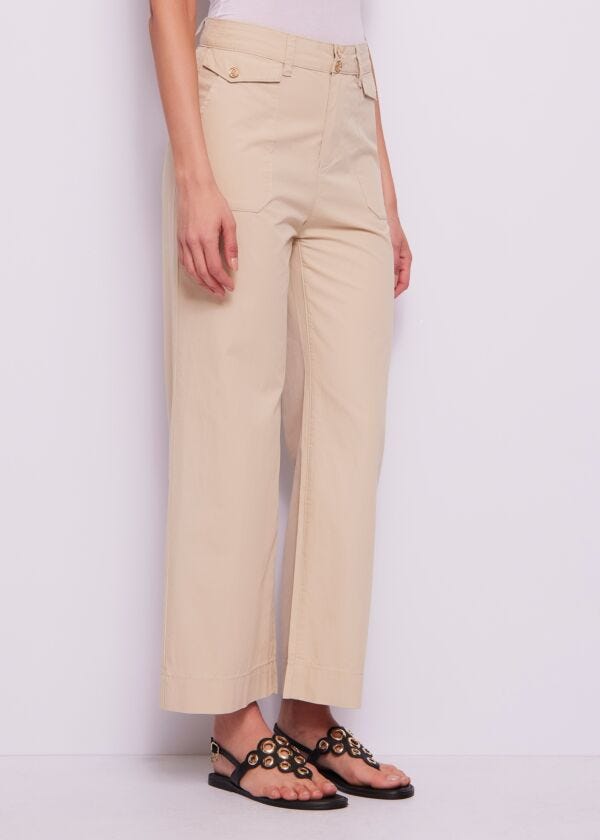 Pantalon cropped en coton pour femme