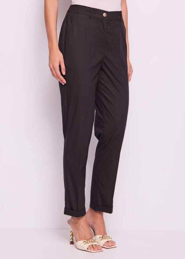 Pantalon noir en popeline pour femme Gaudì Jeans