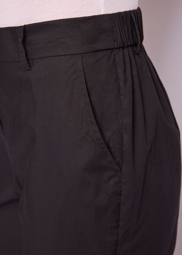 Pantalon noir en popeline pour femme