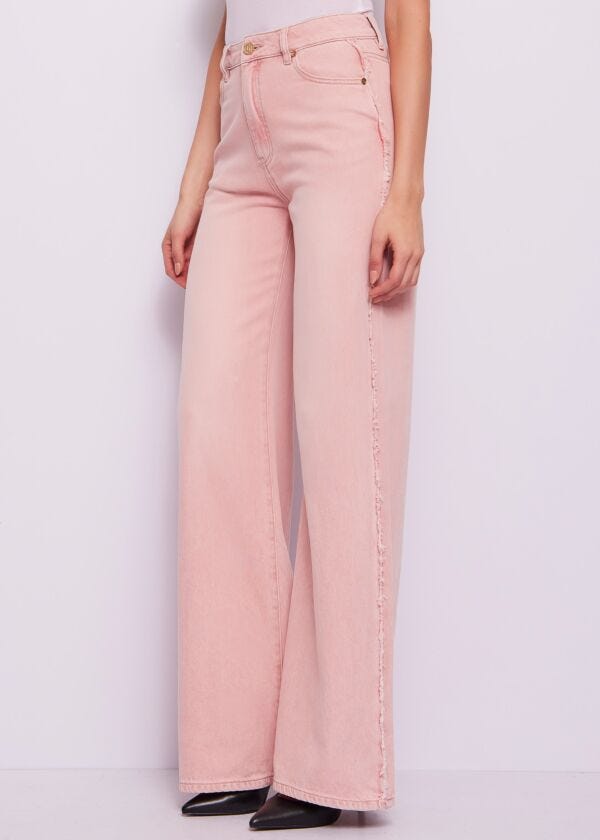 Women's purple worn cotton jeans
