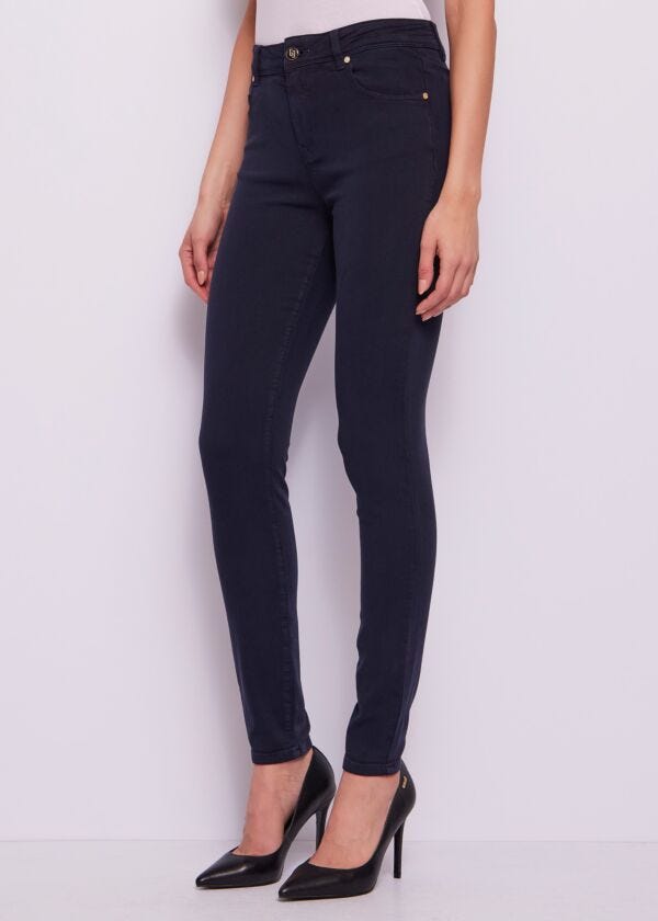 Women's blue cotton skinny trousers