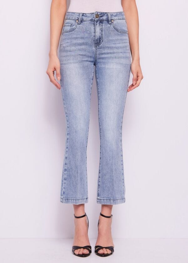 Jean cropped évasé en coton pour femme Gaudì Jeans