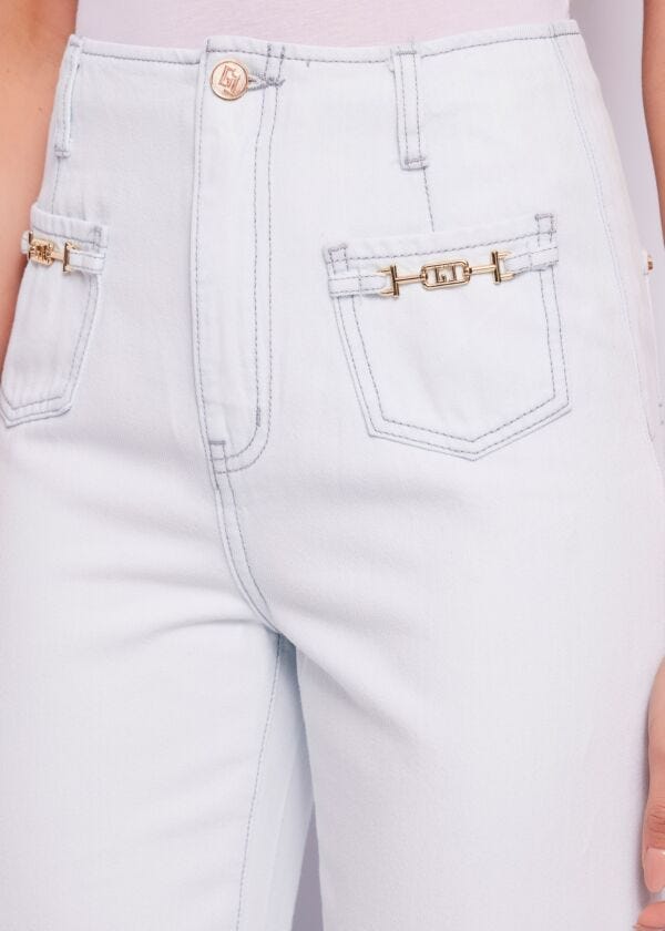Jean droit en coton pour femme