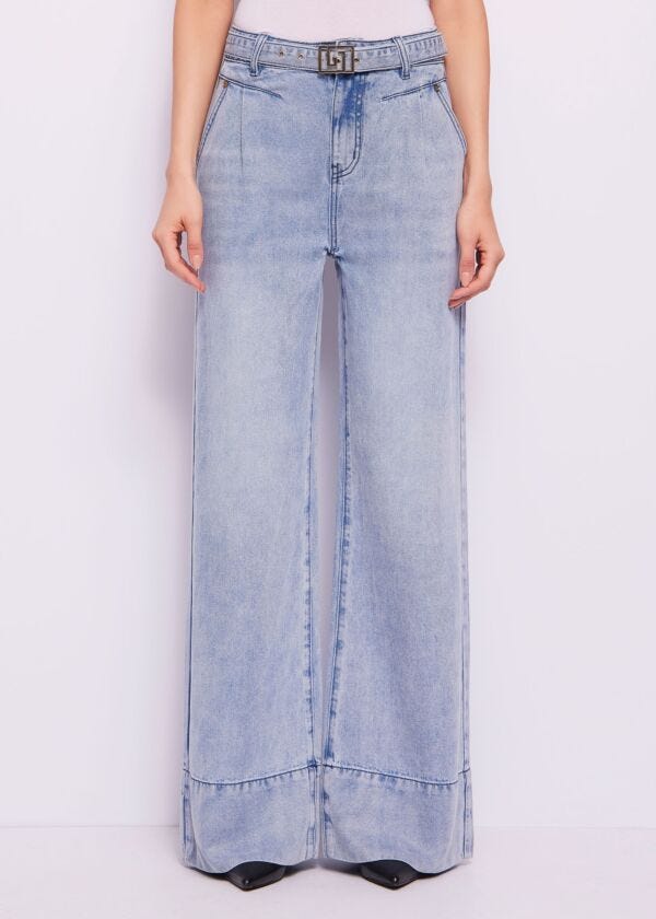 Jean palazzo avec ceinture pour femme Gaudì Jeans
