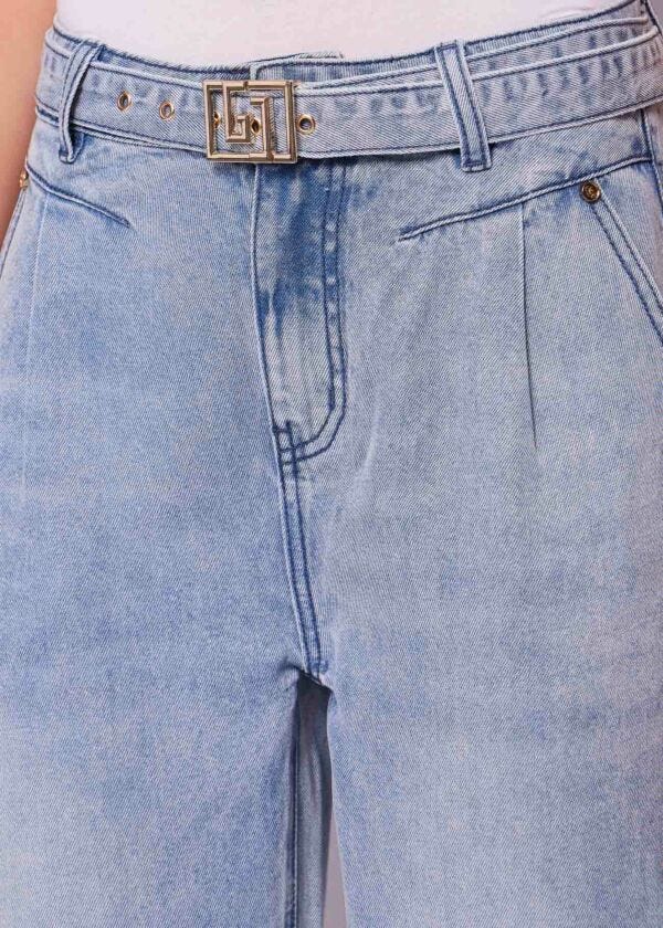Jean palazzo avec ceinture pour femme