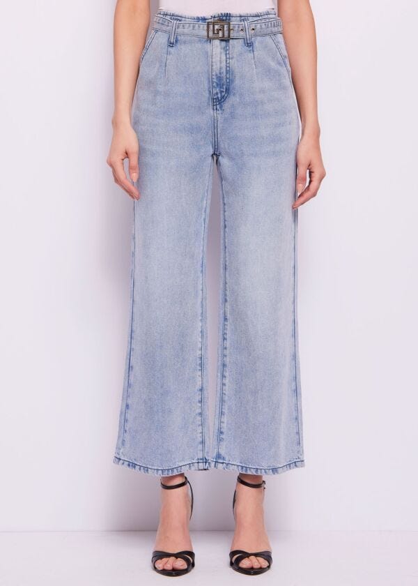 Jean droit avec ceinture pour femme Gaudì Jeans