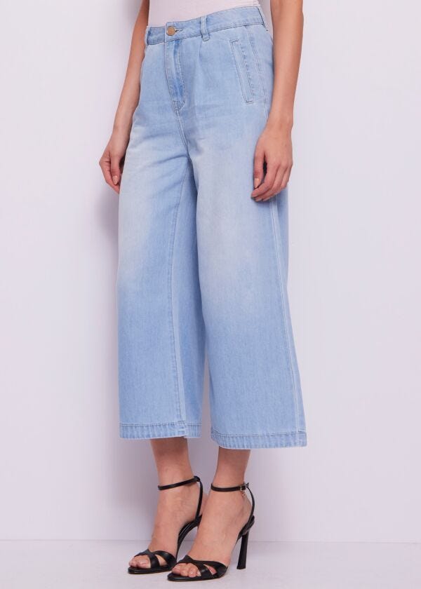 Jean cropped en coton