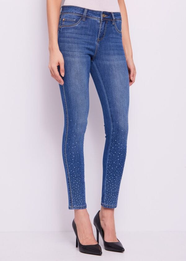 Jegging en denim avec strass