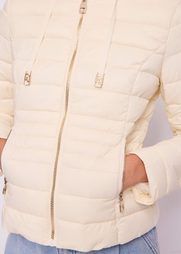 Women's white nylon down jacket