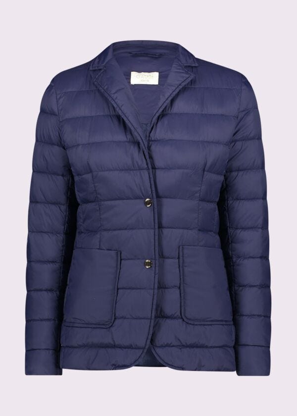 Women's blue padded nylon blazer
