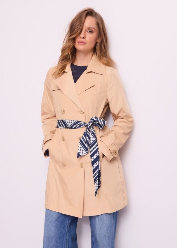 Trench donna doppiopetto con cintura Gaudì Jeans