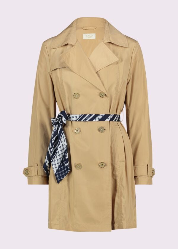 Women's double-breasted nylon trench coat