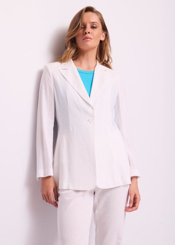 Blazer donna bianco con revers a lancia Gaudì Jeans