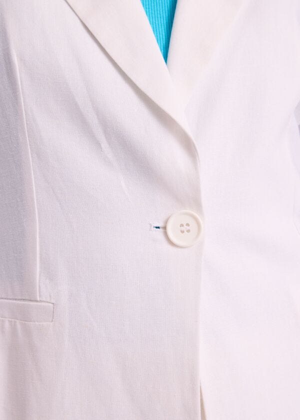 Blazer donna bianco con revers a lancia