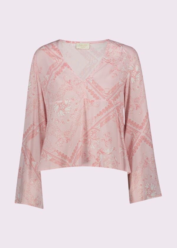 Women's printed muslin blouse