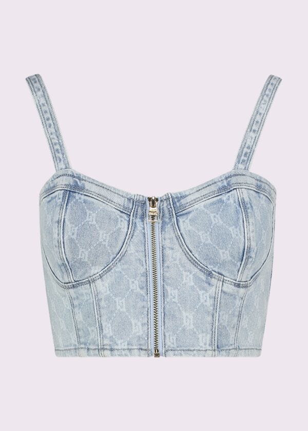 Women's denim top with logo