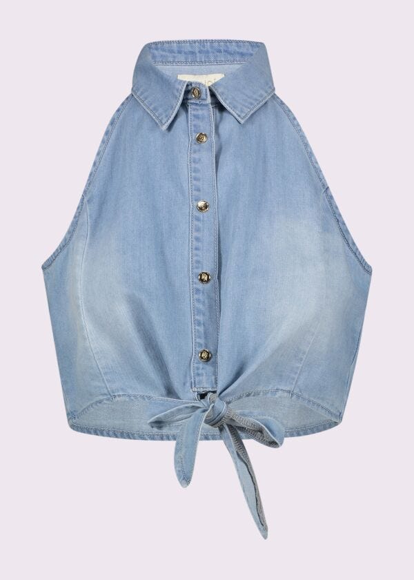 Top en chambray de coton pour femme