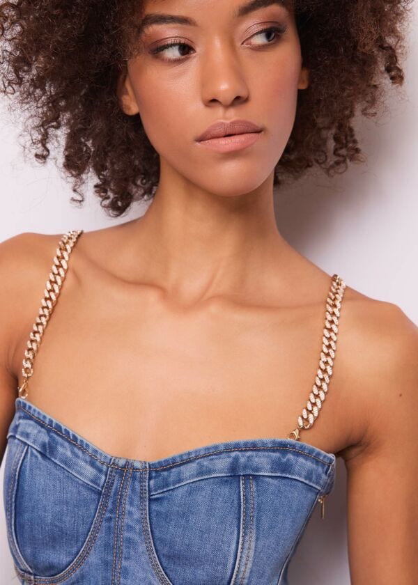 Top donna in denim con spalline Gaudì Jeans