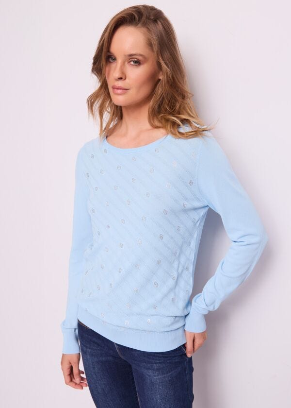 Maglia donna blu con logo Gaudì Jeans