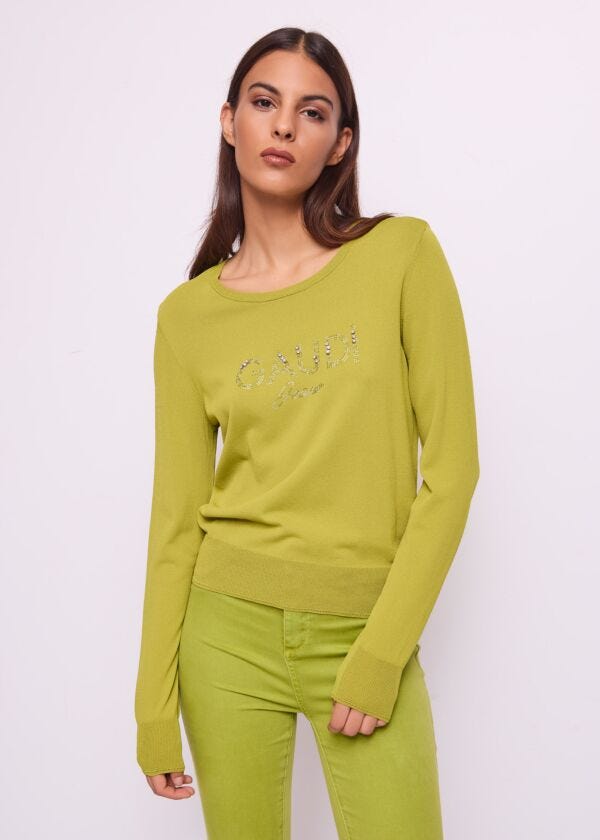 Maglia donna verde girocollo Gaudì Jeans