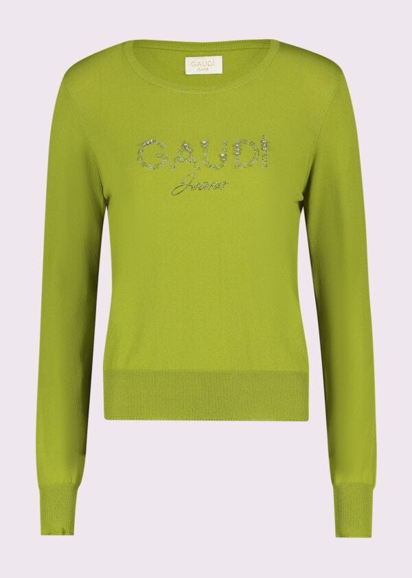 Maglia donna verde girocollo