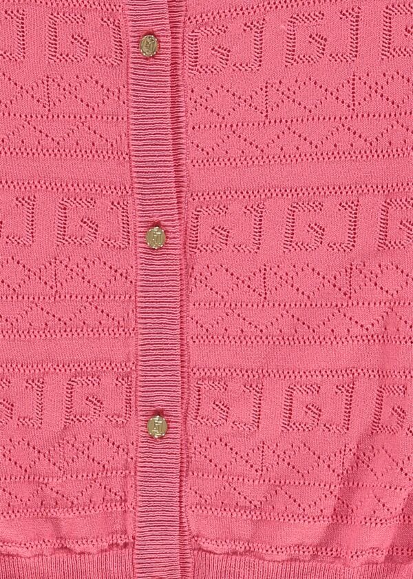 Cárdigan rosa de punto para mujer