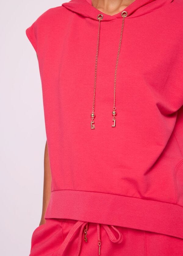 Women's red cotton sweatshirt