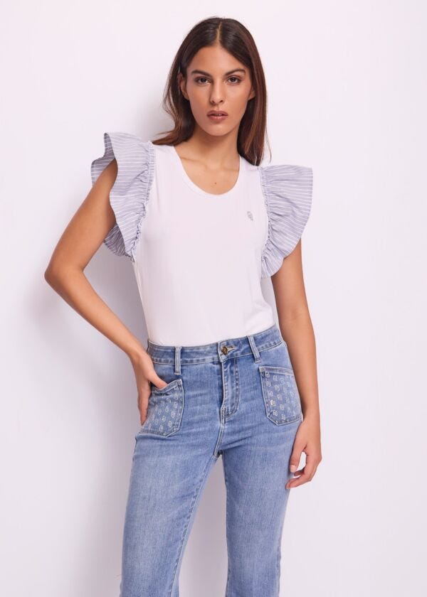T-shirt blanc en jersey pour femme Gaudì Jeans