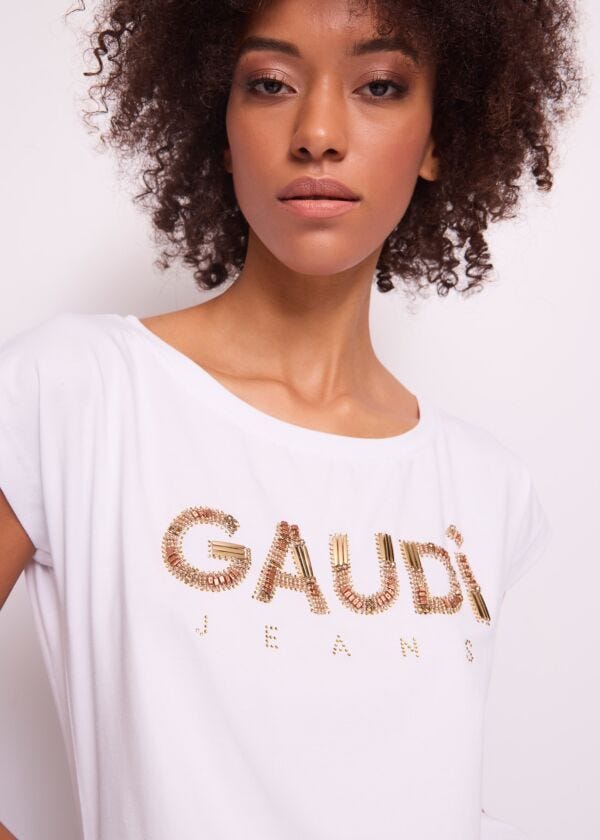 T-shirt blanc en coton pour femme