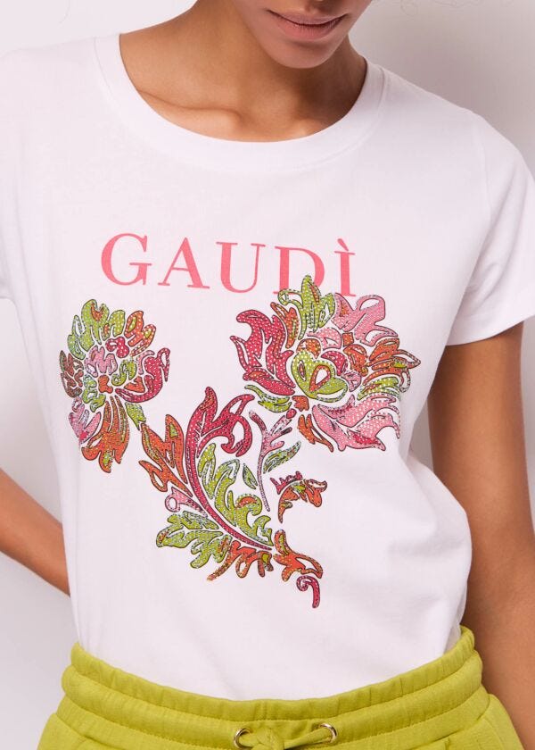 Women's white cotton T-shirt